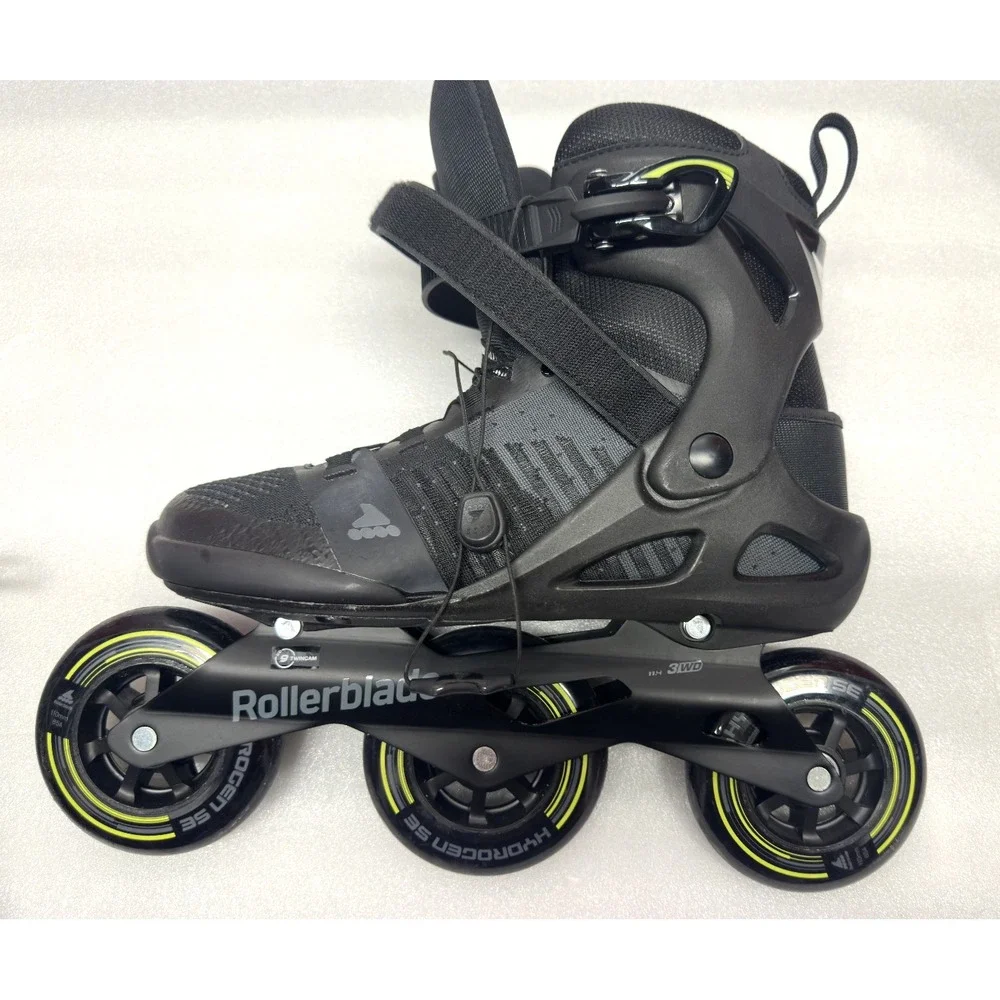 Used ROLLERBLADE Macroblade 110 3WD Black/Grey INLINE SKATES Men's Size 11.5